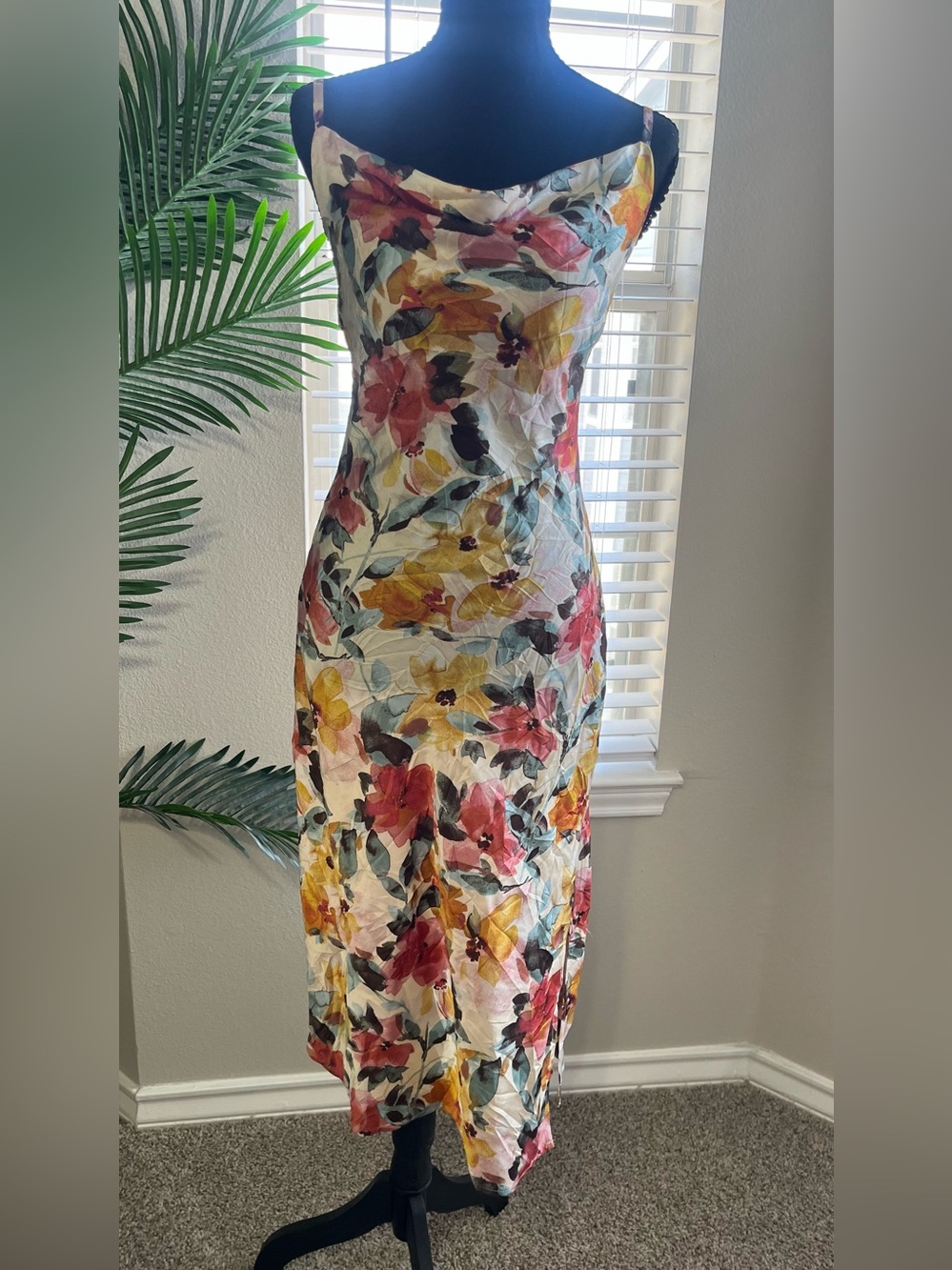 Inspired Hearts Floral Slip Maxi Dress in White, Yellow & Pink